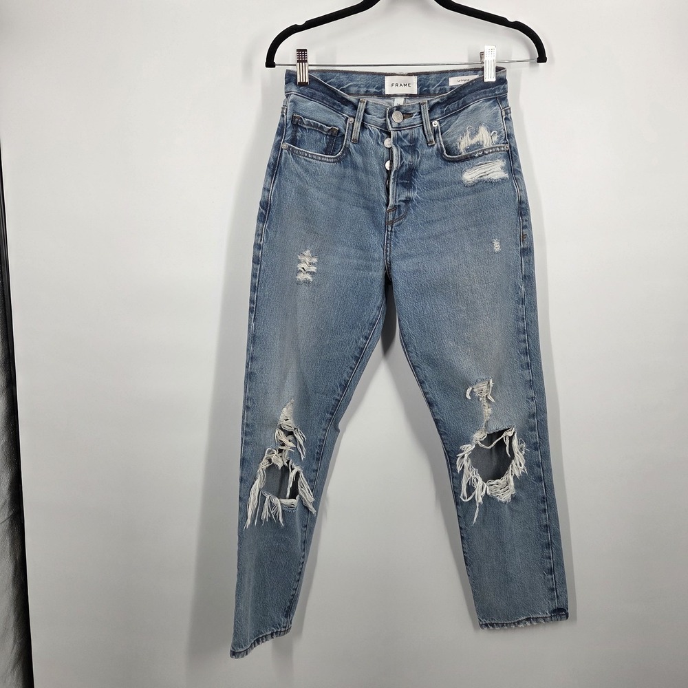 Frame Denim Le Original Jeans Distressed Ankle Light Wash SZ 24 Button fly